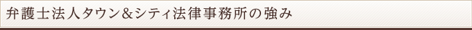 弁護士法人タウン＆シティ法律事務所の強み